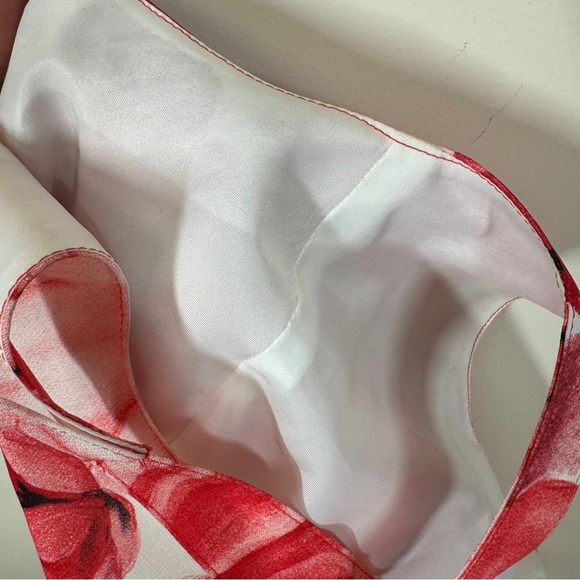 Nienhaus & Lotz Vintage Floral Print Romantic Feminine Red Midi Dress Size Small - Picture 13 of 16